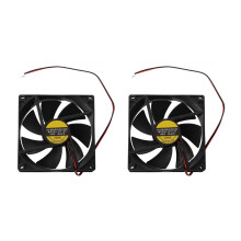 2-Pack 9025 Black 90x90x25mm DC 12V 0.25A Cooling Fans