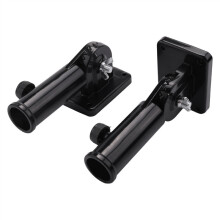 2 in 1 Multifunctional Adjustable Flagpole Bracket Heavy Duty Aluminum All Weather Flag Holder Wind Resistant(Black)