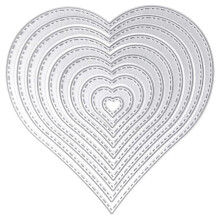 10 Stück Satz Metall Herz Stanzschablonen Schneiden DIY Scrapbooking Prägen Dekor Handwerk Vorlage Form