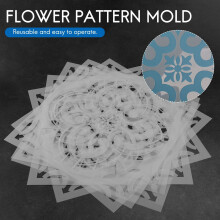 6 Stück DIY Malerei 30X30cm Vintage Blumen Muster Schablonen Vorlage für Fliesen Wand Boden Möbel Malerei dekorativ