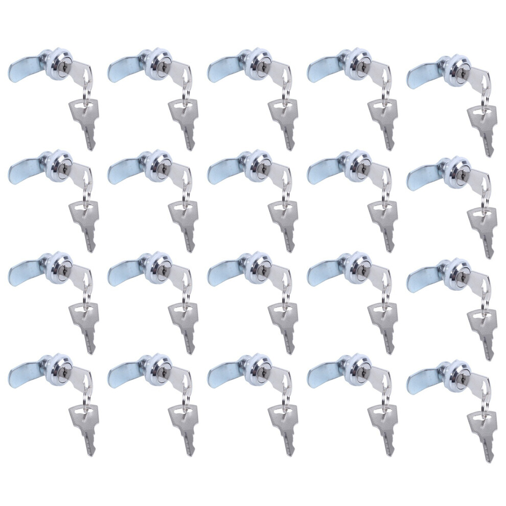 20X Useful Cam Locks For Lockers,Cabinet Mailbox,Drawers, Cupboards + Keys 4761833203896