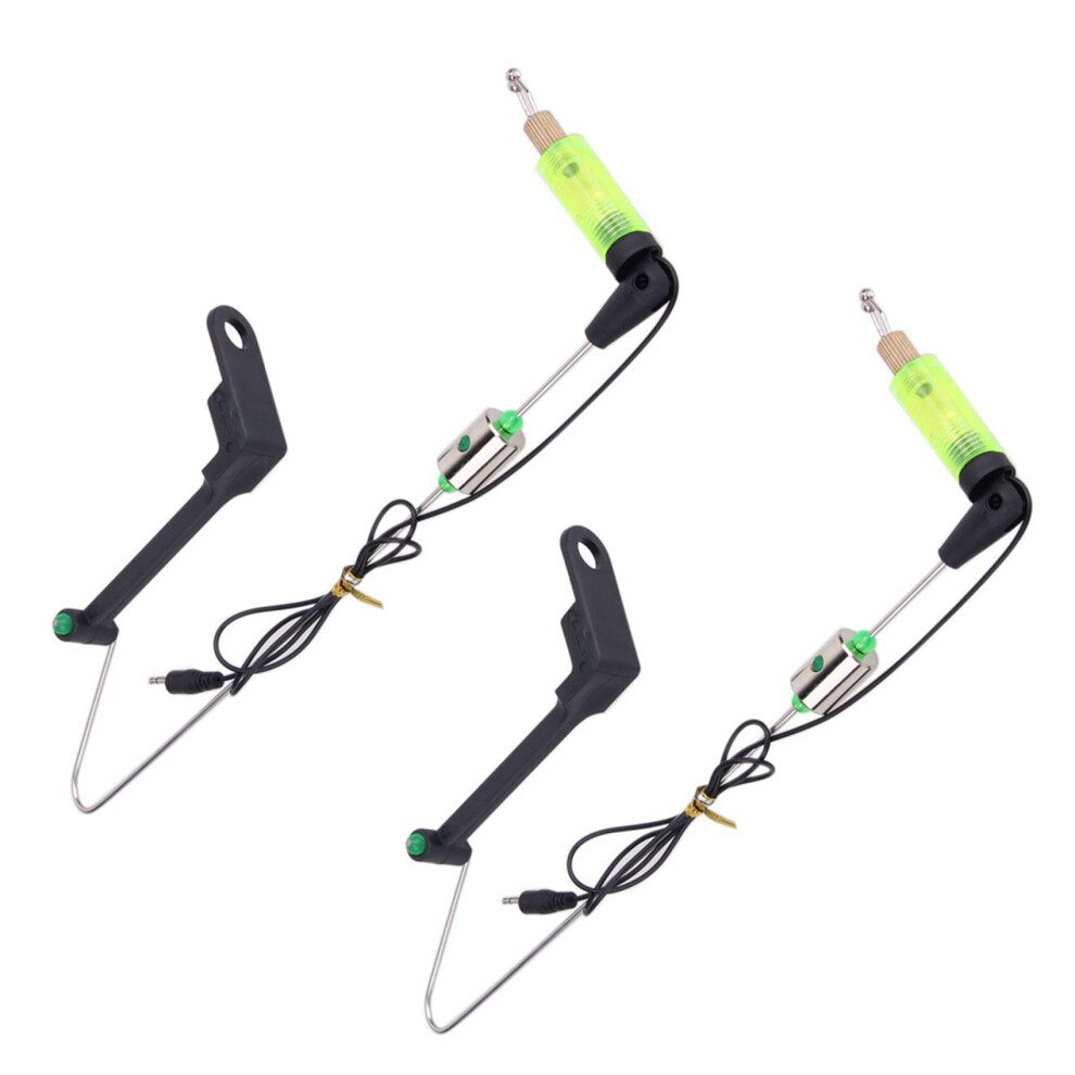 2X Fishing Carp Fishing Bite Alarm Hanger Swinger LED Illuminated Indicator Durable Fish Tools Fishing Tool NO.2