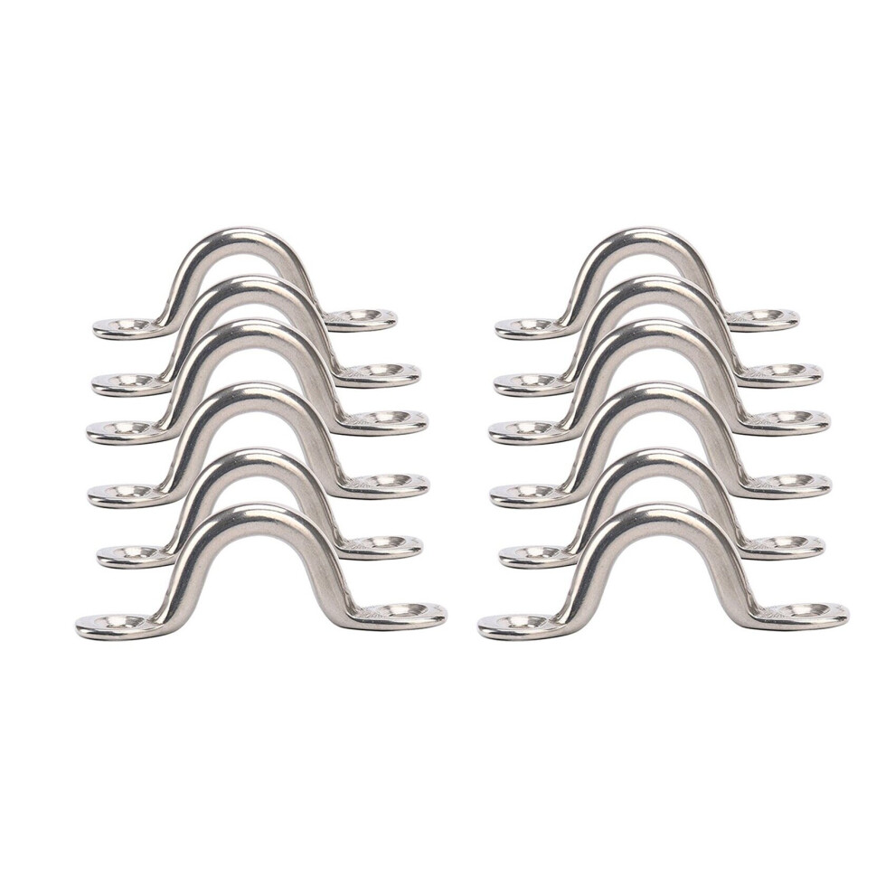 Pack of 12 Stainless Steel Bimini Boat Top PAD EYE , Eye Straps, Tie Down, Kayak Deck , Tie Down Anchor Point