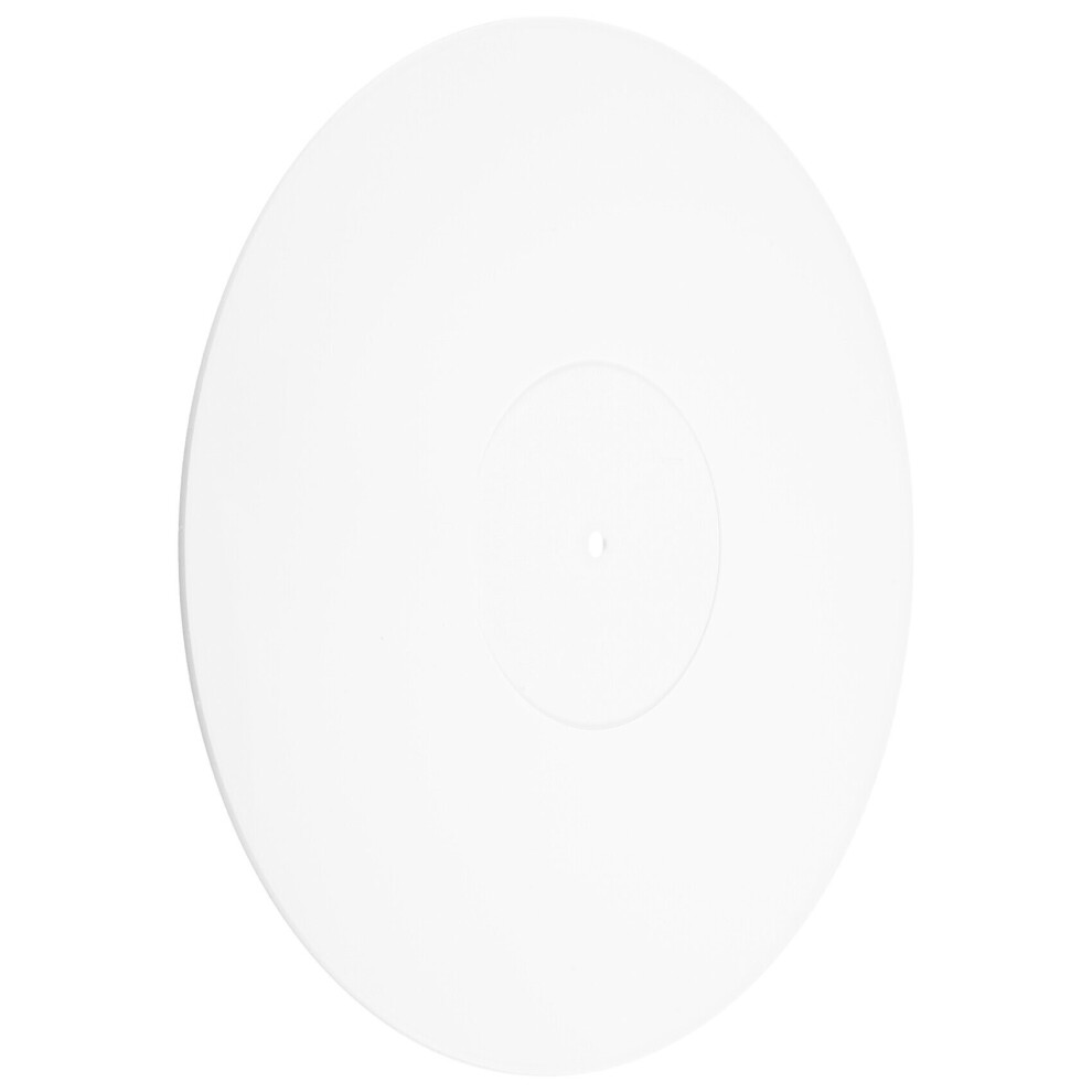 Turntable Acrylic Slipmat for Vinyl LP Record Players - 2.5mm Thick Provides Tighter Bass - 12Inch Platter Mat (White)