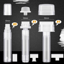 Paquete de 5 rotuladores de graffiti recargables para retocar con 5 puntas de recambio (50 mm, 30 mm, 15 mm)