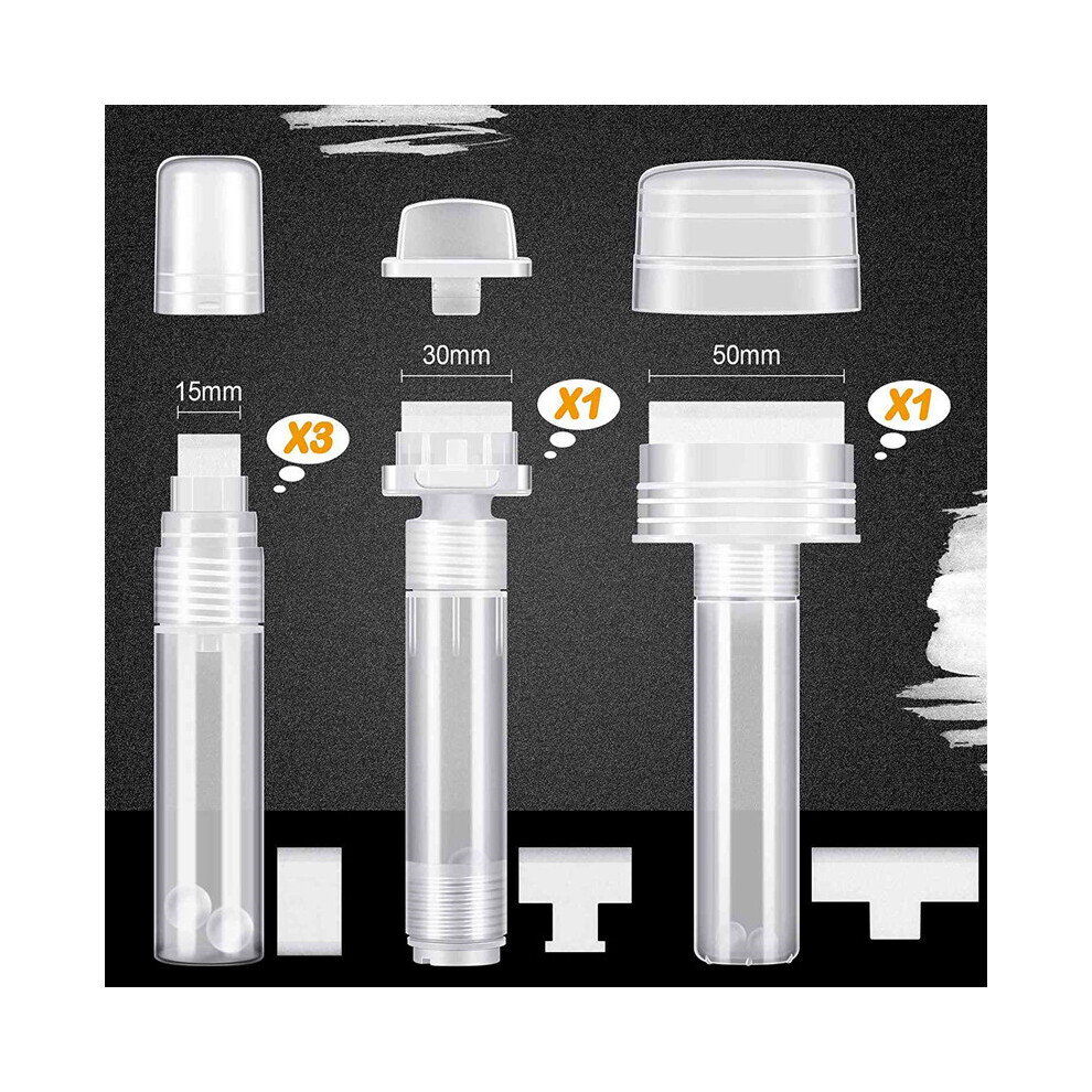 5 Pack Graffiti Markers Refillable Paint Markers Touch Up Paint Pen for with 5 Replacement Tips (50 mm, 30 mm, 15 mm)