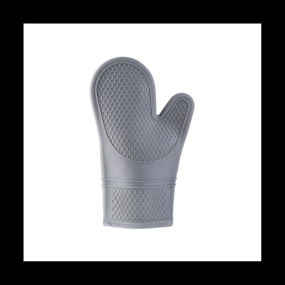 Silicone Oven Mitts - Jet Black Oven Mitts Heat Resistant Soft Lining Silicone Oven Gloves - Oven Mits Set Gray