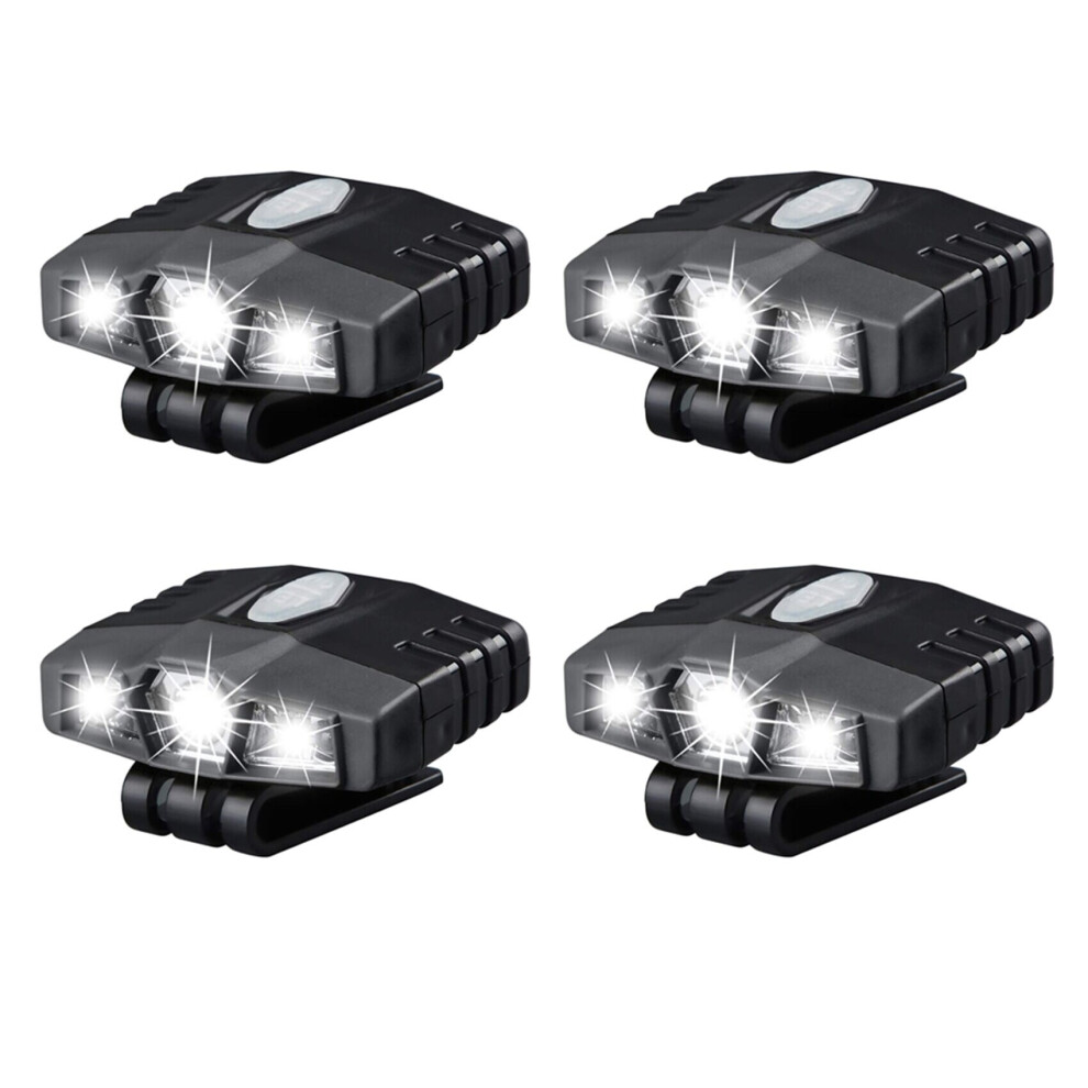 4X Ultra Bright Hands-Free LED Clip on Hat Light - Rechargeable 150 Spotlight Waterproof Cap Light