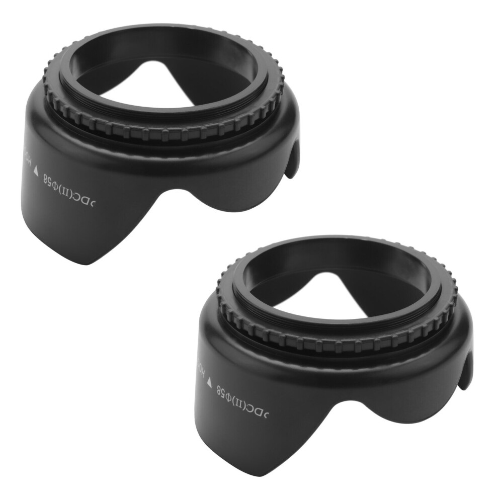 2X DC- HOOD 58mm Screw Mount Flower Crown Lens Hood Petal Shape for 58mm Lens Black