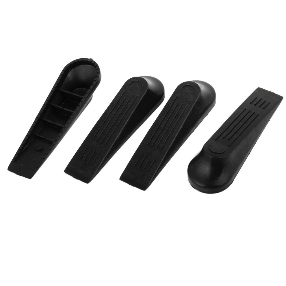 4 pieces plastic black non- stopper doorstop door buffer door wedge