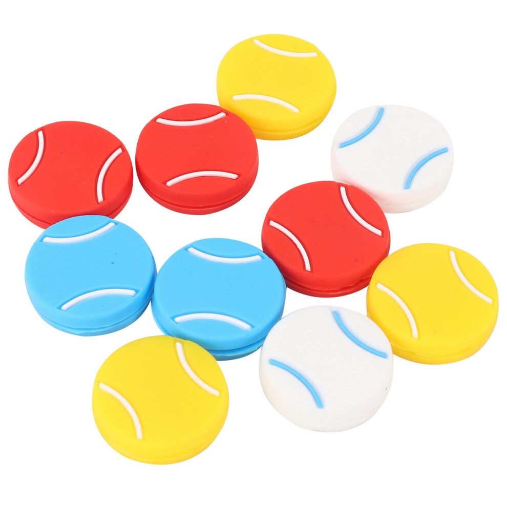 Tlily 10Pcs Tennis Racket Vibration Dampeners Tennis Shape Tennis Racquet Shock Absorbers Tennis Racket Strings Dampers