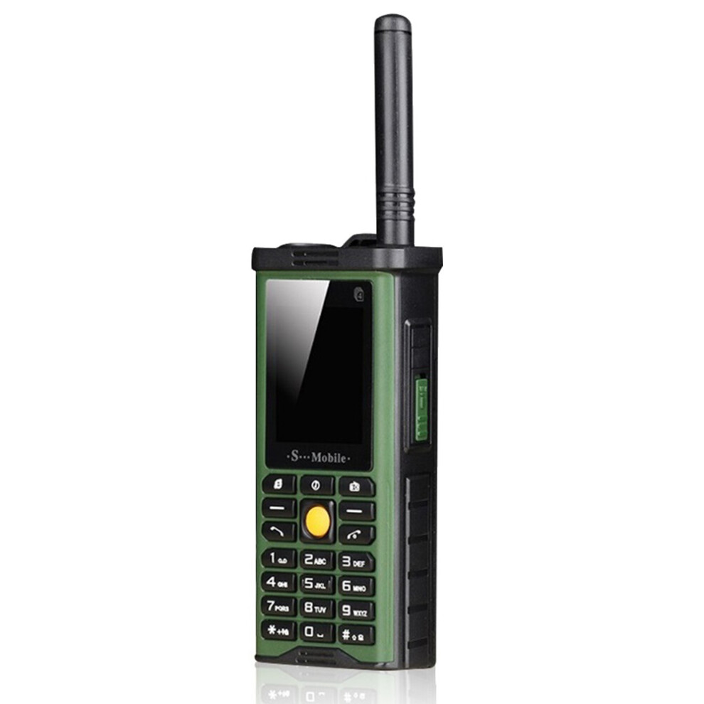 Rugged Outdoor Mobile Phone Big Power Long Standby Antenna Good Signal Four Sim Cards 3D Box Speaker Ebook -Green