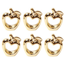 6-Pack Gold Apple Napkin Rings - Metal Plated Vintage Apple Buckle Napkin Holders for Dining Table Decor