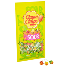 Chupa Chups Sour 120 Assorted Flavour Sour Lollipops 1.4kg
