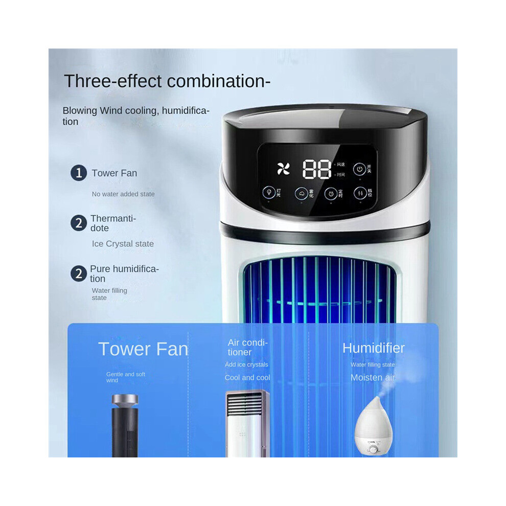 Portable Air Conditioner Home Mini Air Cooler Portable Air Conditioner for Office 6 Gears Wind Black White