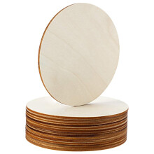 5 Inch Unfinished Wood Circle Round Wood Pieces Blank Round Ornaments Wooden Cutouts for DIY Craft Project, Decoration