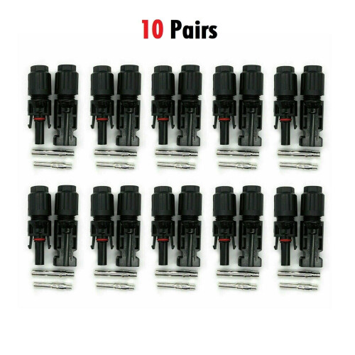 10Pairs Solar Panel Cable Conectores Macho Hembra Compatible con MC4