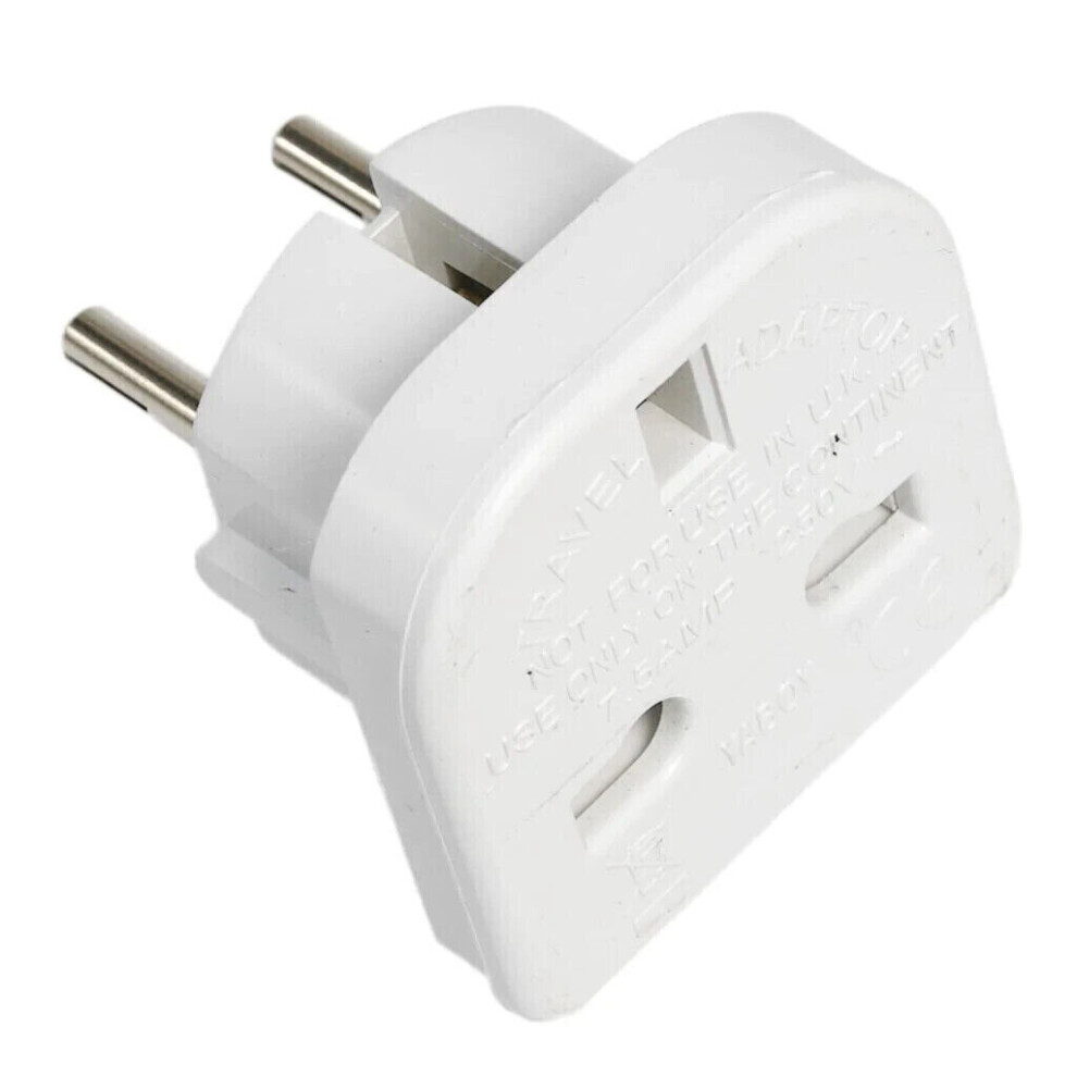 Universal Plug Adapter 3 Pin UK To 2 Pin Euro plug Adapter New