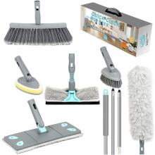 7 in 1 Window Squeegee Cleaning Equipment Kit,Telescopic Glass Cleaner