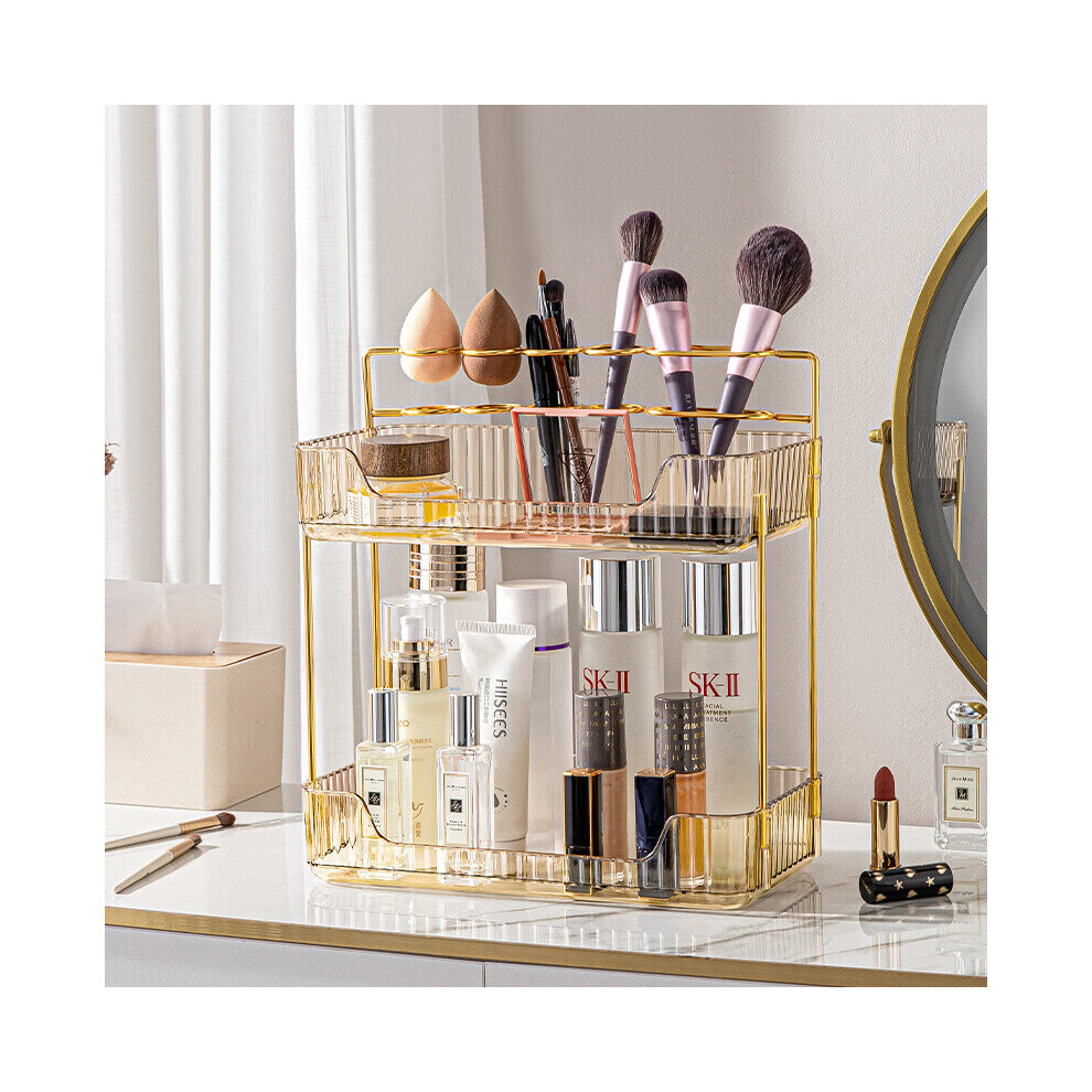 2-Tier Kosmetik Makeup Halter Lagerung Regal Countertop Organizer Stand-image