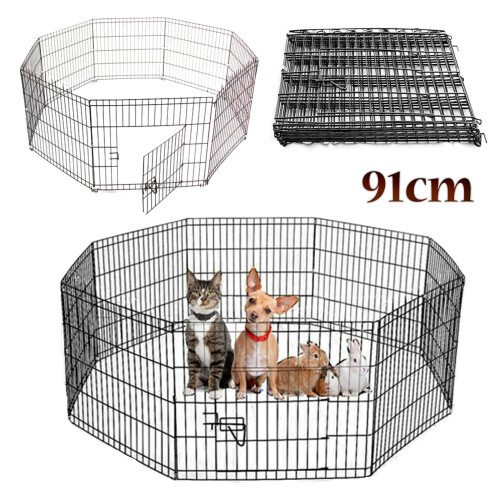 91CM Pes Pet Pen 8 Panel KovovÃ Å¡teniatko Playpen Run Cage plot Enclosure