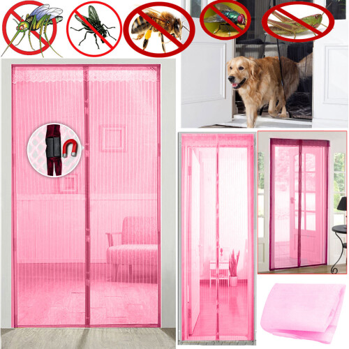 Anti muggengaas deurgordijn Insectenhor (Roze)