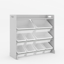 Lapset varastointi puinen yksikkö kirjahylly lelu laatikko 9 Cube 4 Tier Tubs Box UK