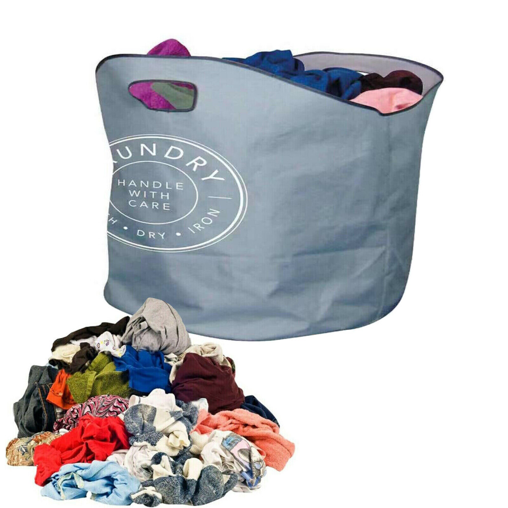 Panier à linge 110L Panier à linge pliable Sac à linge Corbeille à linge Poignée