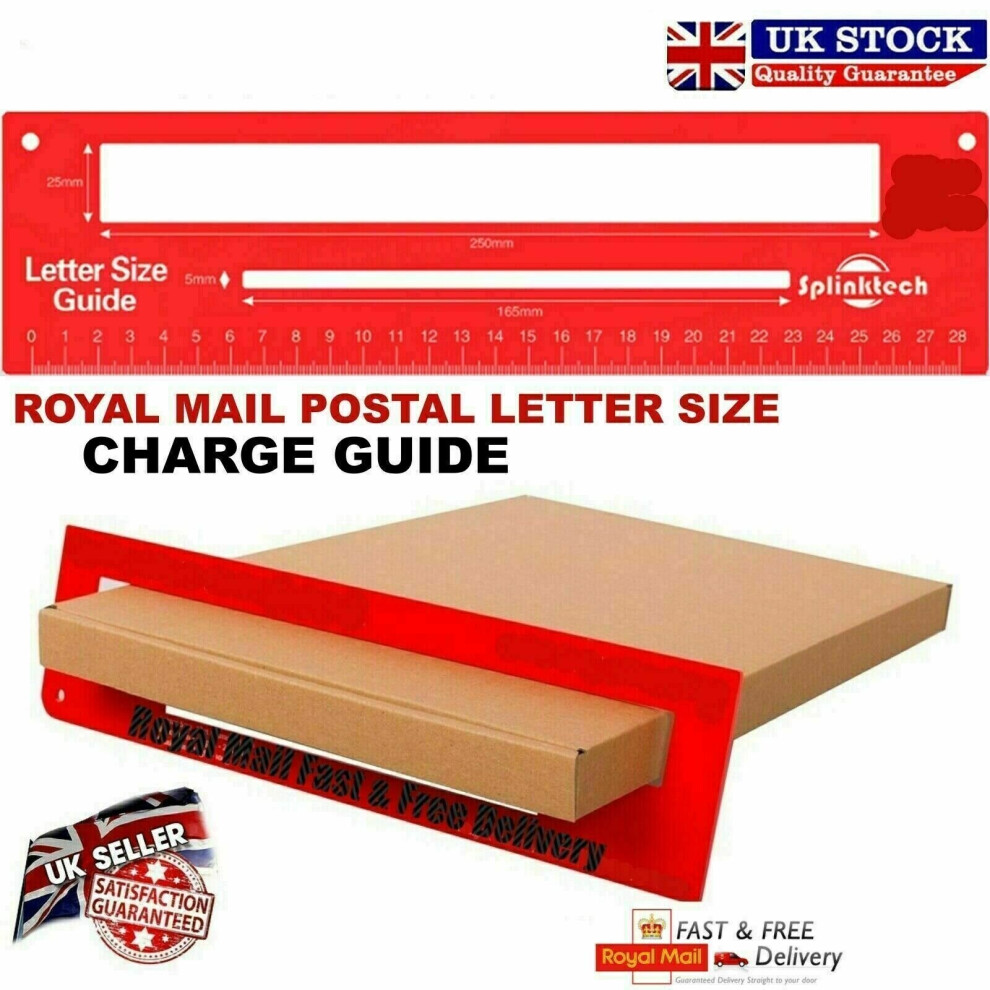 Royal Mail PPI Letter Size Guide Ruler Post Office Postal Price Postag