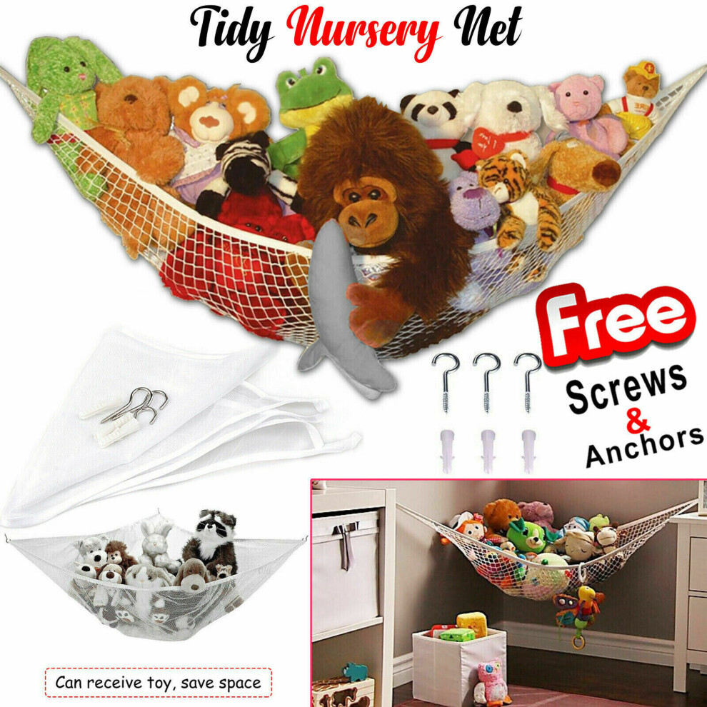 LARGE TOY SOFT TEDDY HAMMOCK MESH BABY BEDROOM STORAGE NURSERY NET