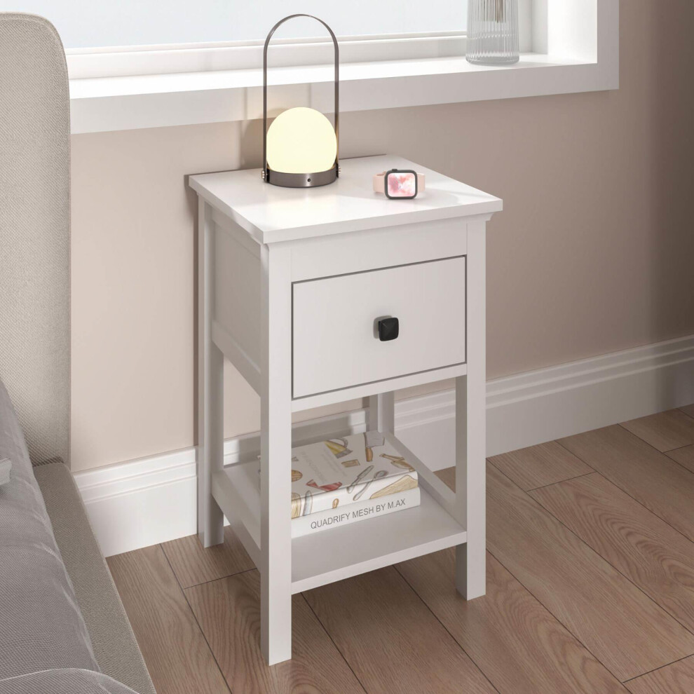 (White - 1 Drawer) Bedside Table Or Chest Of Drawers MDF Bedroom Furniture