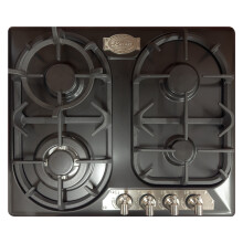 Kaiser Empire 59cm Enamelled Black Silver Cooktop | 4 Burner Gas Hob