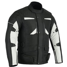 (M) Mens Motorcycle Jacket Motorbike Clothing- Black Grey