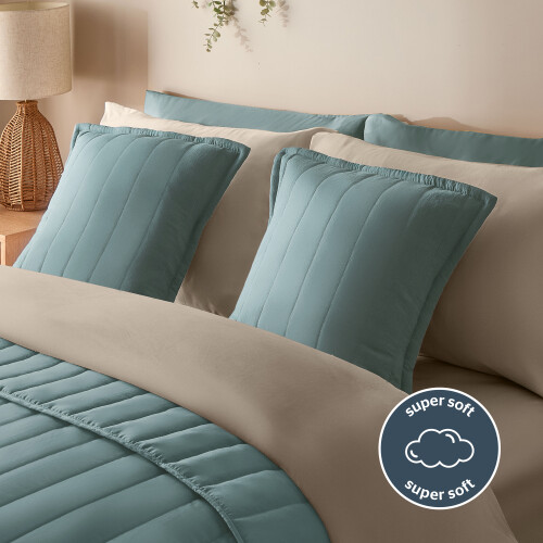 Silentnight (Cushion, Blue) Silentnight Supersoft Quilted Cushion or Bedspread 2