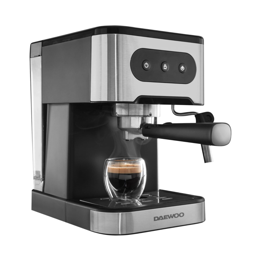 Daewoo Dual Cup 20 Bar Espresso Machine FIlter Coffee Maker & Milk Frother 1.5L