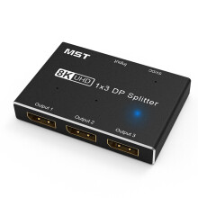 Repartidor 8K 1X3 DP 8K60Hz 4K120Hzz Hub Repartidor para vários monitores com ecrã alargado e modo de espelho