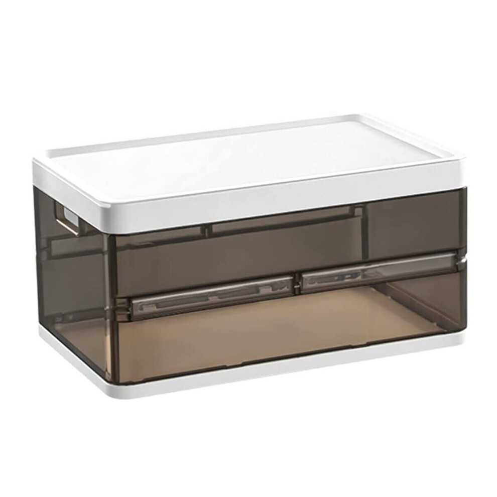 Bacs de rangement en plastique empilables avec couvercle, boîte de rangement pliable pour placard, tiroir pour vêtements, jouets