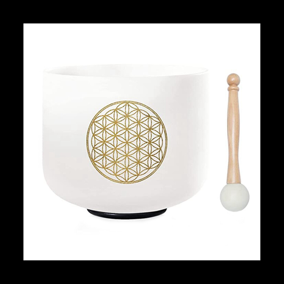 528HZ 8 Inch Flower Of Life Crystal Singing Bowl Meditation Sound Bath Sound Healing Chakra Singing Bowl