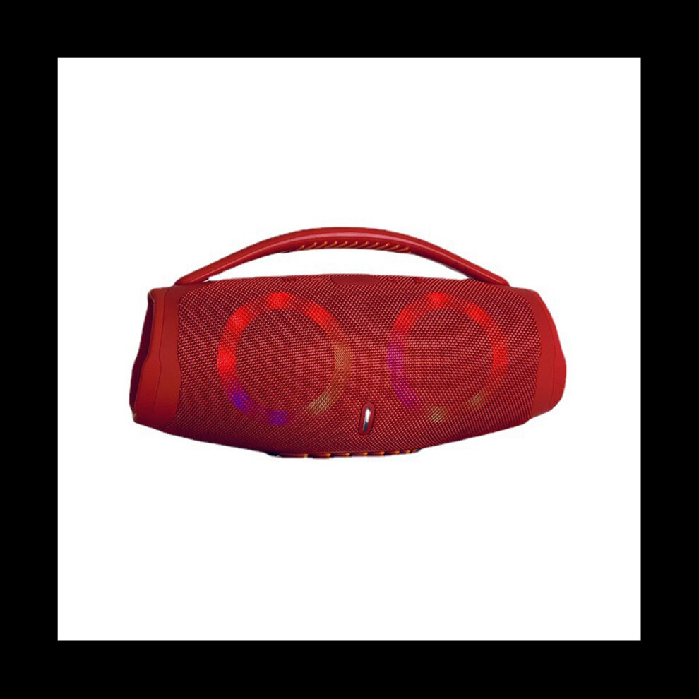 Portable Bluetooth Speaker Subwoofer Sound Box with Waterproof RGB Light Function for Office Outdoor Home Player Red