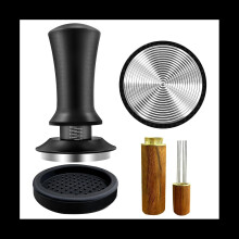 Spactz Coffee Espresso Tamper 51mm with WDT Tool Calibrated Spring Loaded, with Silicone Mat, for Espresso Coffee Machine