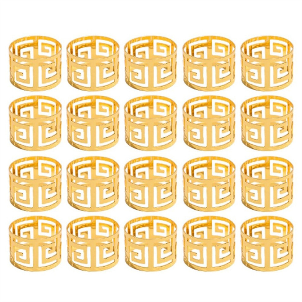 20Pack Gold Napkin Rings,Hollow Out Metal Napkin Ring Set