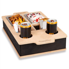 CouchBar - Gepersonaliseerde 2 Snackschalen (Levering niet inbegrepen), Organiser en Flessenhouder - Couchbutler Banken Organiser