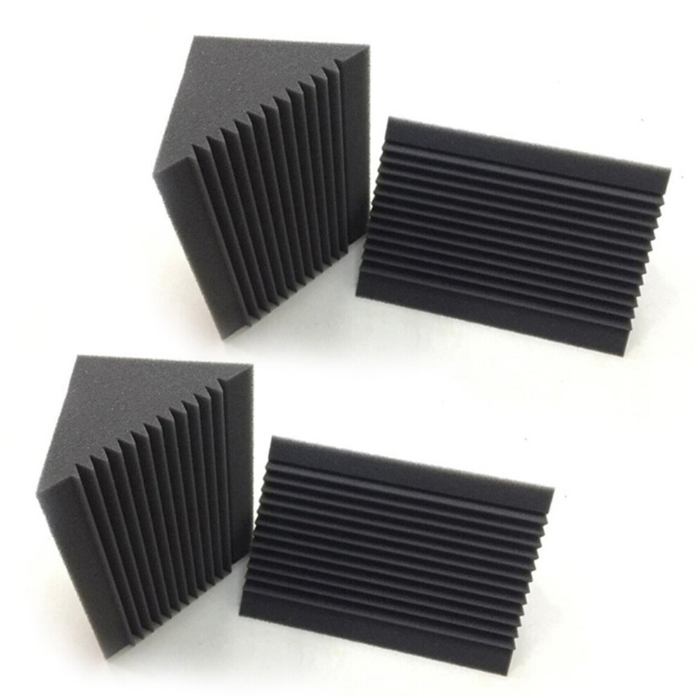 12 PCS Acoustic Foam Charcoal/Black Bass Trap Sound Absorption Studio Soundproofing Corner Wall 12 x 12 x 24 cm