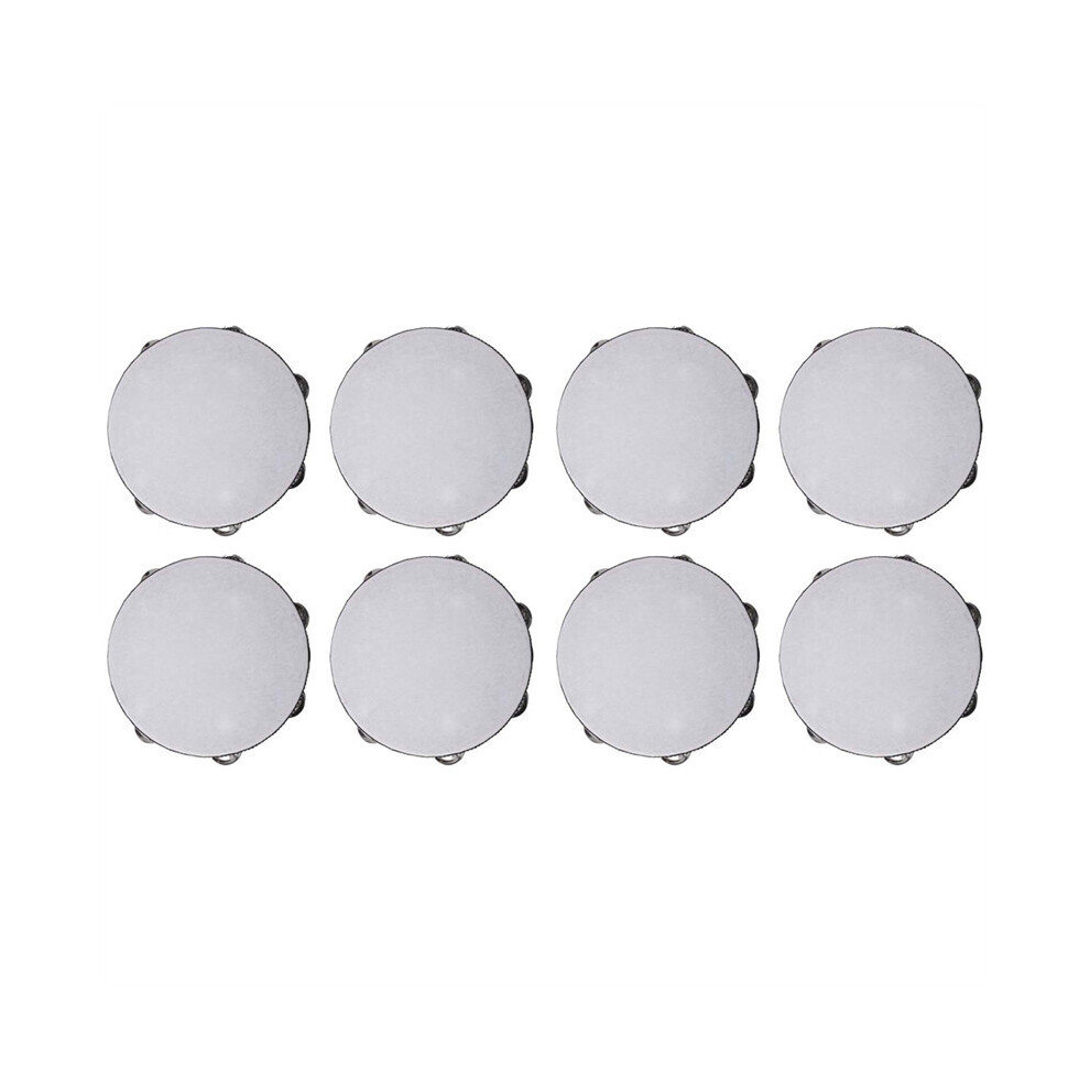 Spactz 8Pcs 8 Inch Musical Tambourine Tamborine Drum Round Percussion Gift For Ktv Party