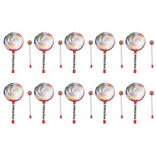 10X Kids Percussion Lollipop Drum 6-Inch – Easy Pre-Tuned Frame Drum for Ages 3+, Multicolor with Acousticon Shell