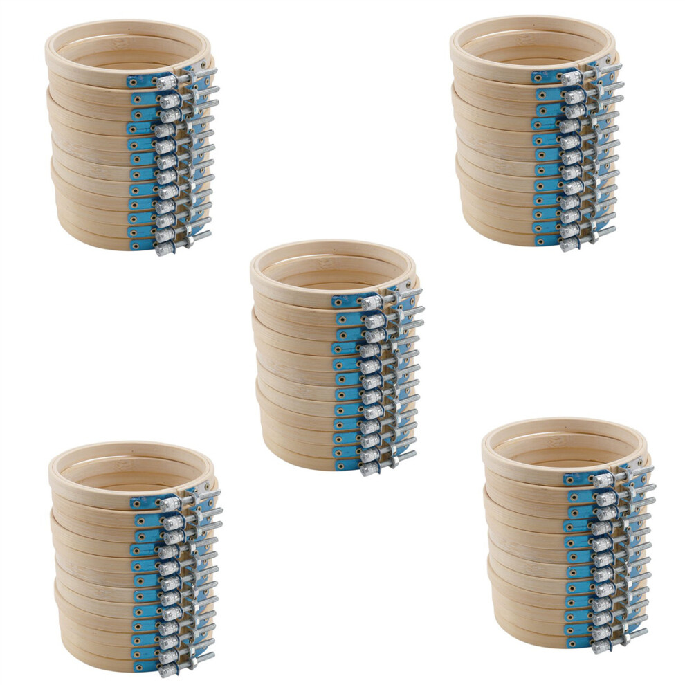 60 Pieces 4 Inch Embroidery Hoops Set Bulk Bamboo Circle Hoop Round Ring