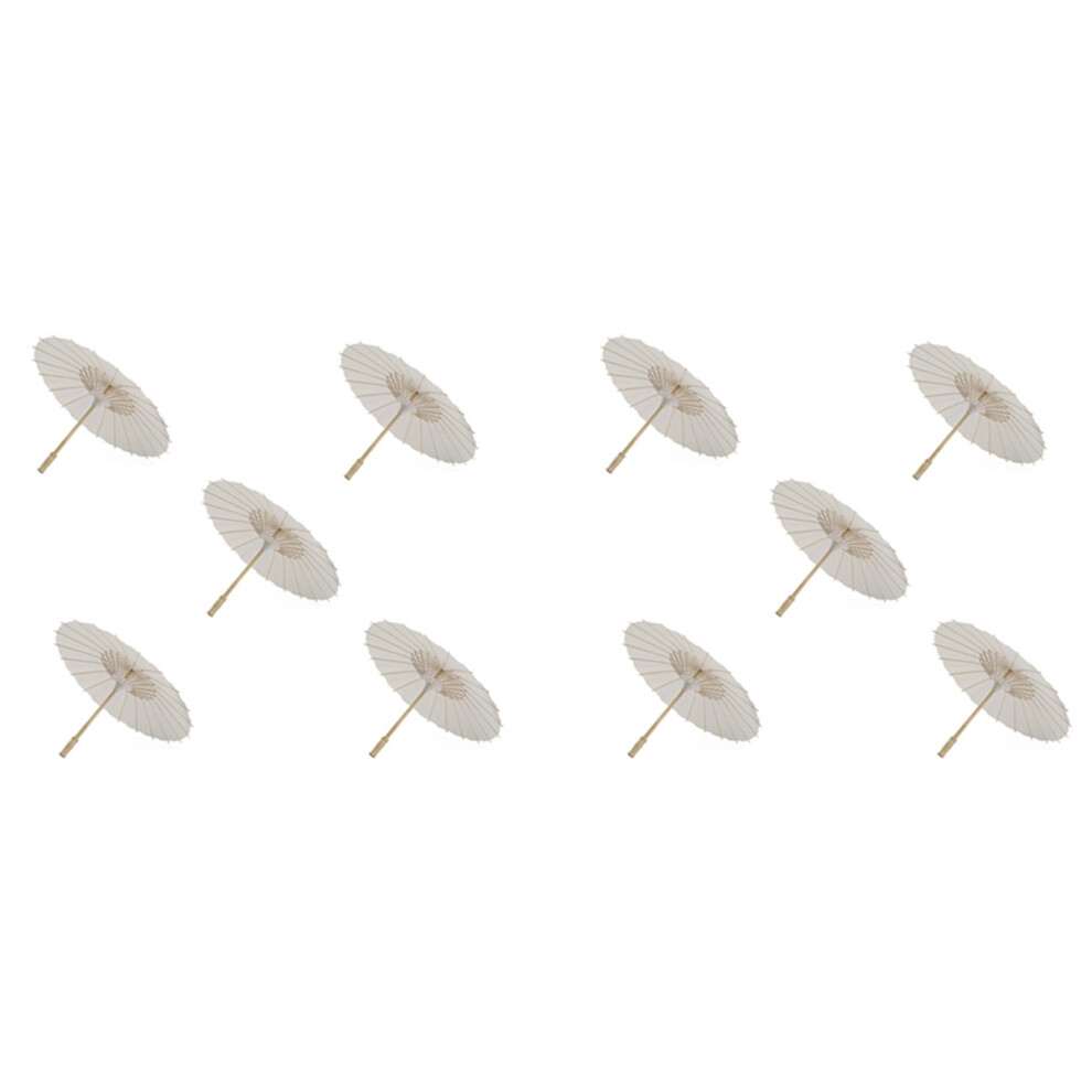 10PCS Paper Parasol 60cm White DIY Umbrella Photography Props for Baby Shower Party Wedding