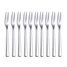 10Pcs 304 Stainless Steel Cocktail Dessert Fork Appetizer Snack Cake Fruit Forks Set