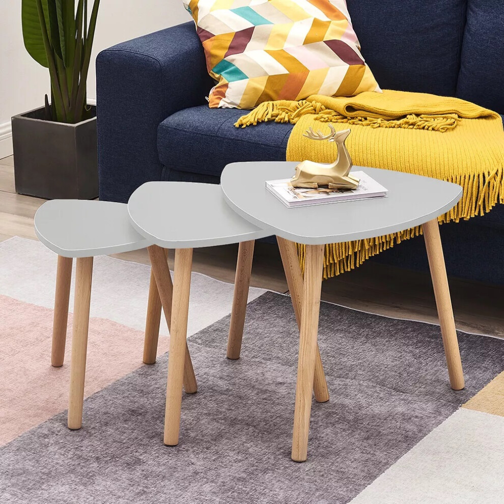 Nest of 3 Coffee Tables Side Set Modern Design