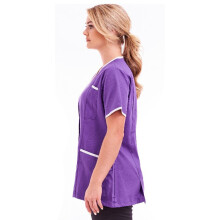 (Purple, XL) Women's Poly Cotton Asymmetric V Neckline Tunic